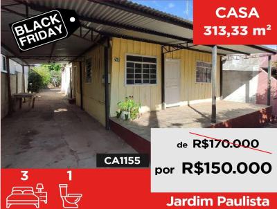 Casa para Venda, em Santo Anastácio, bairro Jardim Paulista, 3 dormitórios, 1 banheiro