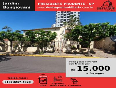 Ponto Comercial para Locação, em Presidente Prudente, bairro Vila Dubus, 4 dormitórios, 3 banheiros, 2 suítes, 2 vagas
