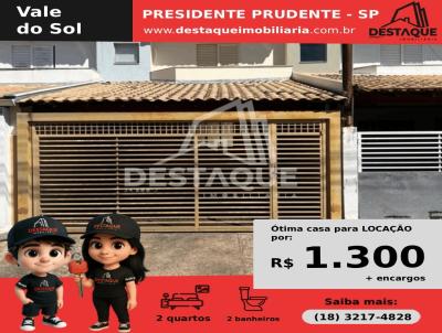 Casa para Locao, em Presidente Prudente, bairro Jardim Vale do Sol, 2 dormitrios, 2 banheiros, 2 vagas